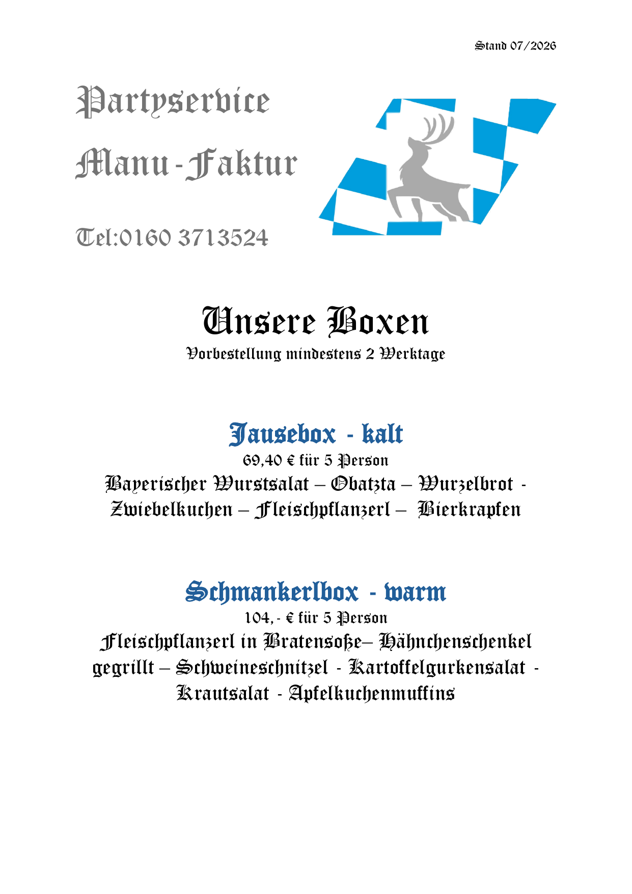 Boxen ManuFaktur Partyservice